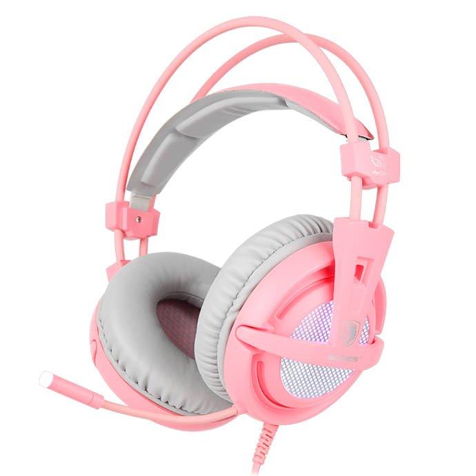Навушники з мікрофоном Sades A6 Pink (SAA6PKU), фото 1