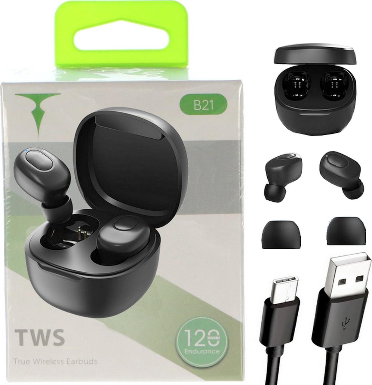Навушники TWS T-Phox B21 Black, фото 1
