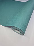 Шпалери вінілові 10 × 0.53 м 82042, бірюзові однотонні для кухні, вітальні, коридору, спальні, офісу, фото 2
