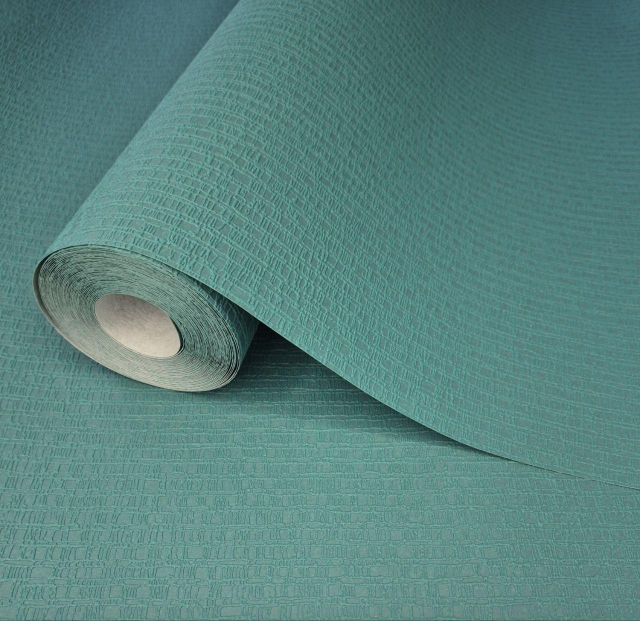 Шпалери вінілові 10 × 0.53 м 82042, бірюзові однотонні для кухні, вітальні, коридору, спальні, офісу, фото 1