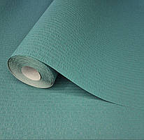 Шпалери вінілові 10 × 0.53 м 82042, бірюзові однотонні для кухні, вітальні, коридору, спальні, офісу