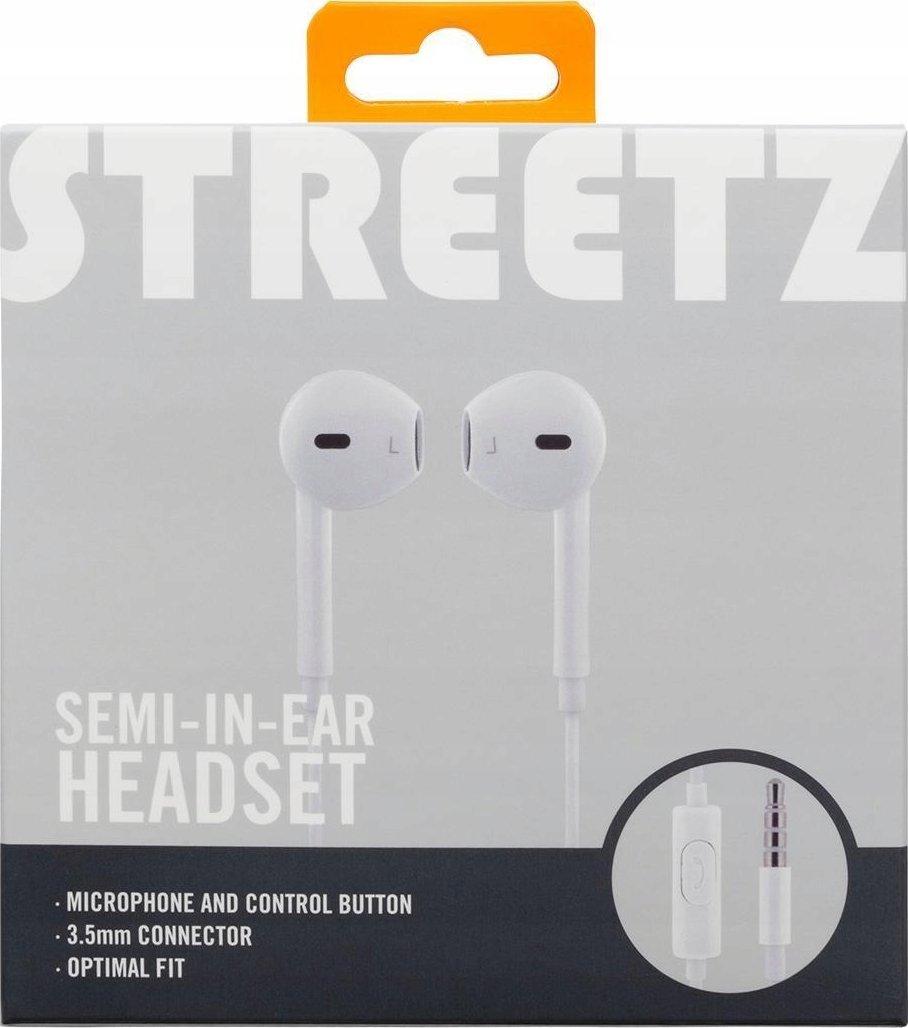 Навушники з мікрофоном Streetz E100 White