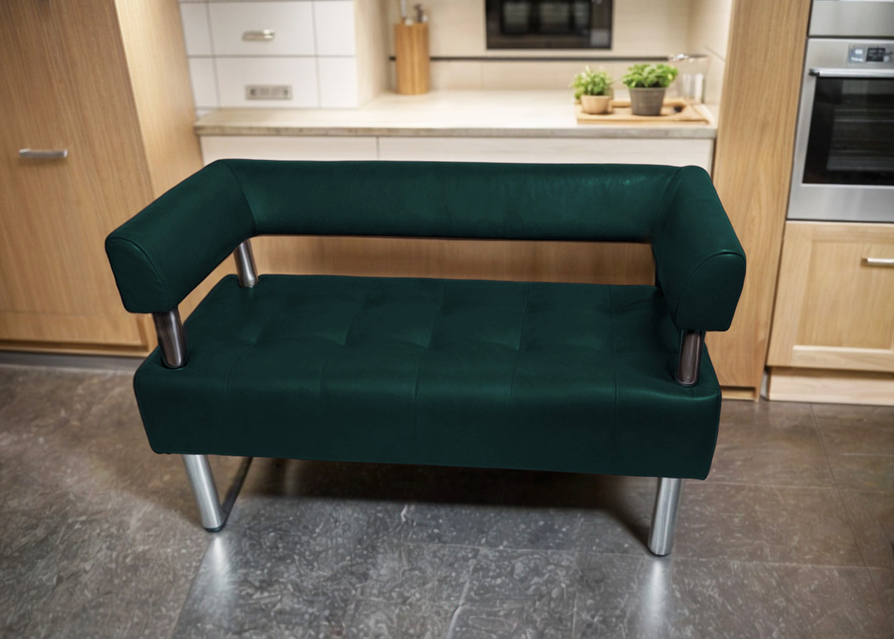 Диван офісний Tobi Sho Комфорт зі спинкою та підлокітниками 1200x530x750, шкірзам Морська хвиля 2215