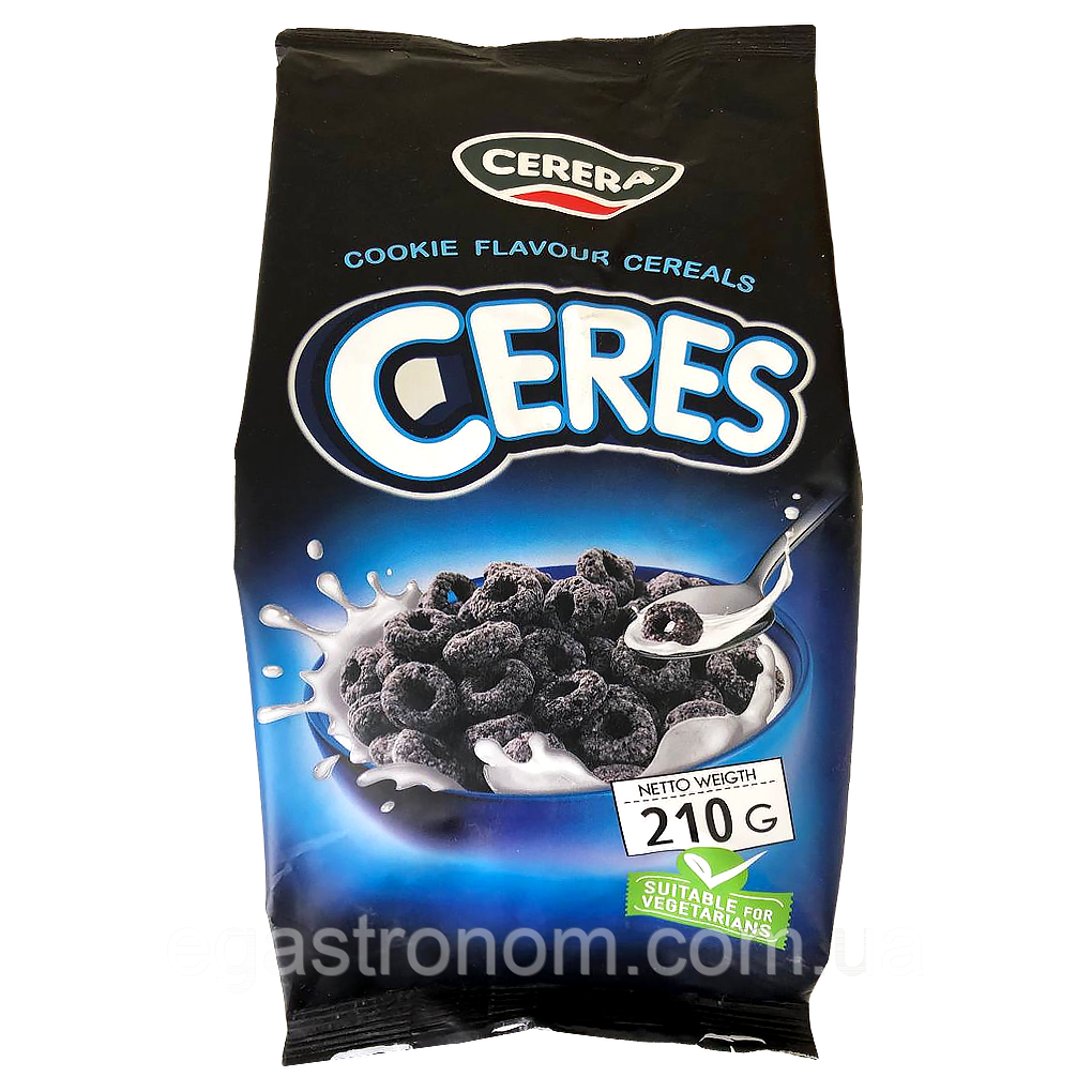 Сухий сніданок кільця зі смаком печива Серера Cerera cereo 210g 12шт/ящ (Код: 00-00017446)