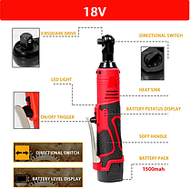 Тріскачка акумуляторна ударна AOTUО 18V з двома акумуляторами в кейсі 1500 mAh, фото 6