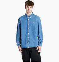 Urbanshop com ua Сорочка чоловіча Carhartt Wip L/S Weldon Shirt Blue I031928.0160 РОЗМІРИ ЗАПИТУЙТЕ