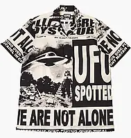 Urbanshop com ua Сорочка чоловіча Billionaire Boys Club Ufo Short Sleeve Woven Shirts Beige/Black 8312602WHT