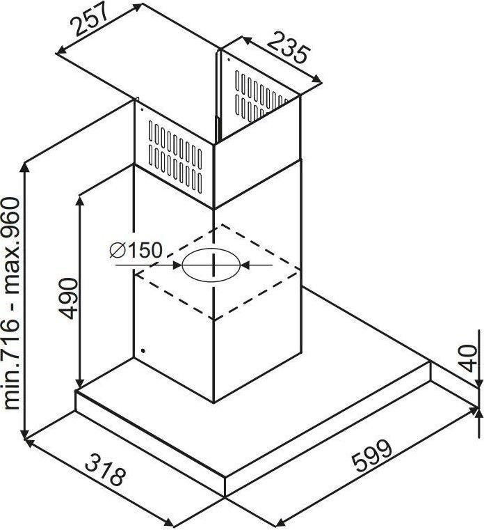 Витяжка Т-подібна Globalo Aventelio 60.1 H2H Black, фото 1