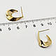 Сережки-цвяшки "Стрічка", лимонна позолота 14К (424585), фото 3