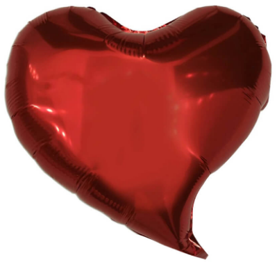Набір кульок повітр. фольг. "Серце зігнуте" червоне 18"/45см 5шт №833507/Pelican/(1)(5), фото 1