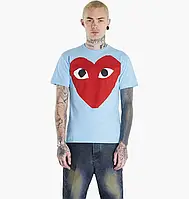 Urbanshop com ua Футболка чоловіча Comme des Garcons Play Short Sleeve Logo Print T-Shirt Light Blue