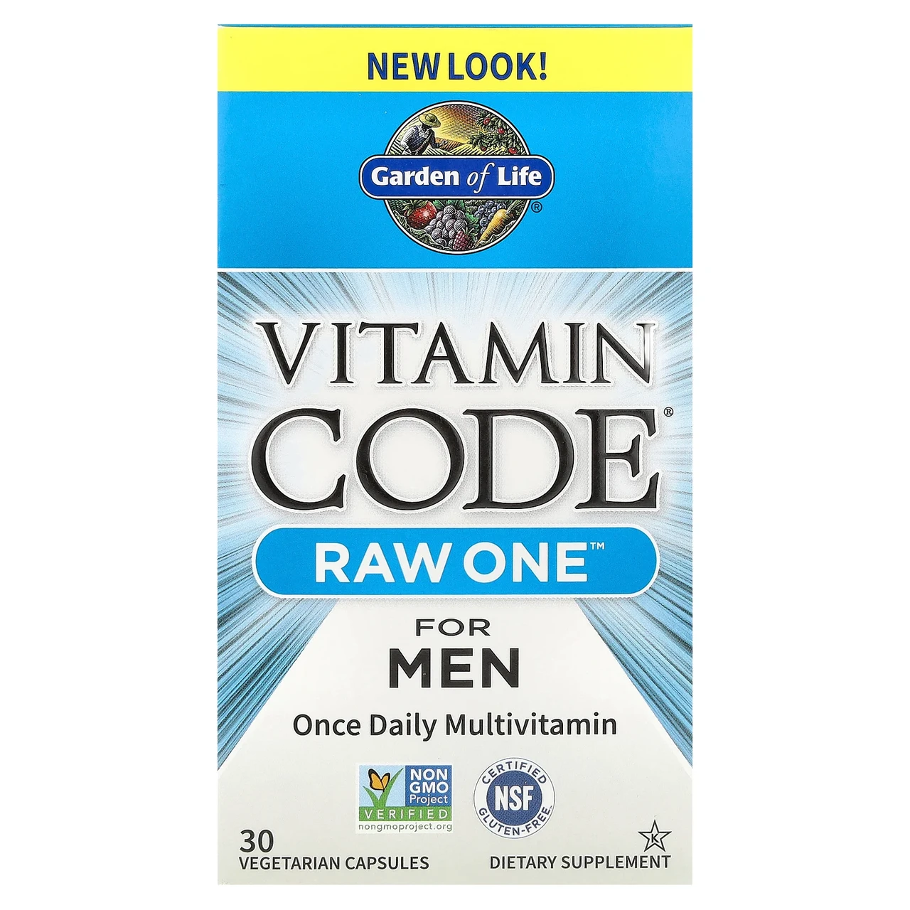 Garden of Life, Vitamin Code, Raw One для чоловіків, мультивітаміни для прийому один раз на день, 30 вегетаріанських, Київ