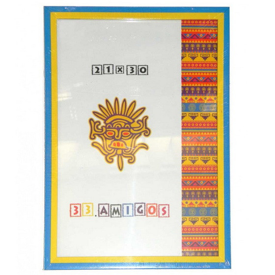 Рамка для дипломів (фоторамка) "33 Amigos" жовто-блакитна А4