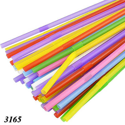 Соломка з вигином d5 210 мм 180 шт кольорова