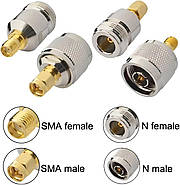 Комплект 36 шт. антенні перехідники SMA RP-SMA BNC N-Type TNC UHF F Male Female (тато, мама) універсальний, фото 6