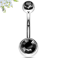 Банан для пірсингу пупка сталь 316L Mr.Piercing 11х1.6х5/8 Black