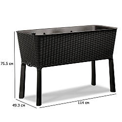 Грядка на ніжках із дренажем Easy Grow 114х49.3 см графіт пластикова