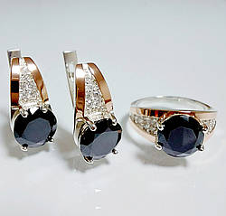 Срібний гарнітур з золотими накладками