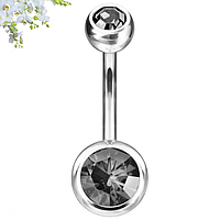 Банан для пірсингу пупка сталь 316L Mr.Piercing 11х1.6х5/8 Gray