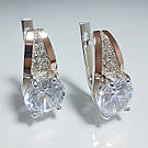 Срібні сережки з золотими накладками, фото 2