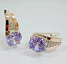 Срібні сережки з золотими накладками, фото 4