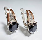 Срібні сережки з золотими накладками, фото 7