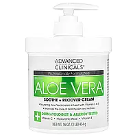 Advanced Clinicals, Алое вера, заспокійливий і відновлювальний крем, 454 г (16 унцій) в Україні оригінал