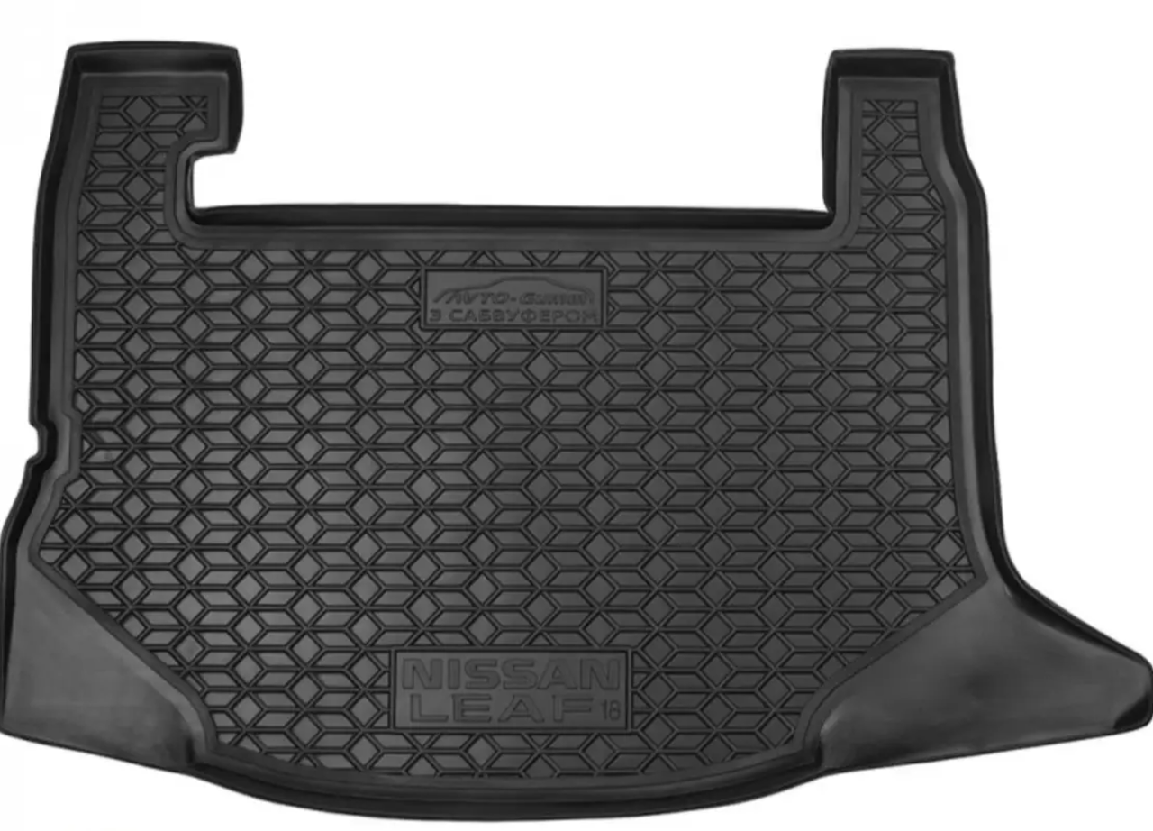 Килимки в багажник Nissan Leaf 2018- з сабвуфером поліуретан 112175 Avto-Gumm