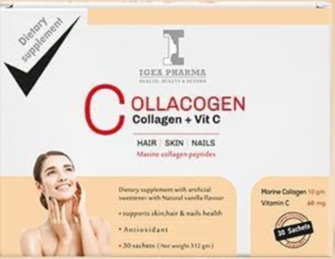 Collacogen + Vit C Морський колаген та Вітамін С для волосся, шкіри та нігтів 30шт. Єгипет