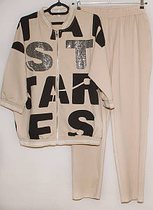 Жіночий костюм сучасний прогулянковий с брюками великого розміру