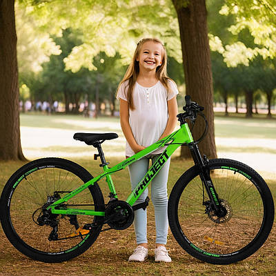 Дитячий спортивний велосипед для хлопчиків дівчаток підлітковий гірський велик 26" 21 швидкість алюмінієва рама