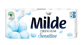 Туалетний папір 3-х шаровий Milde Premium Sensitive 8 шт