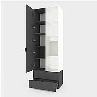 Шафа Metkas Home A001R 800x420x2300 ЛДСП Антрацит — Білий Сніг