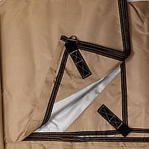 Туристичний натяжний тент зі стійками 3х2.95 м навіс від сонця, дощу з люверсами бежевий, фото 5