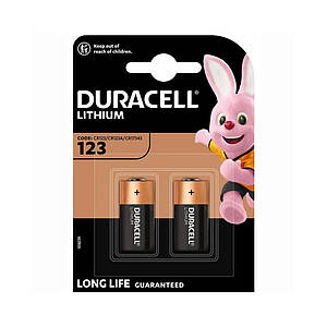 Батарейки CR123A Duracell Lithium (3v) 2шт.