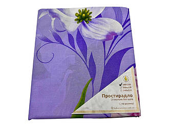 Простирадло "Фіалки" | 180х220 см Бязь