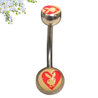Банан для пірсингу пупка сталь 316L Mr.Piercing 11х1.6х5/8 Playboy