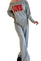 В'язаний КОСТЮМ-ДВІЙКА LOVE прогулянковий (мохер, шерсть, розмір ХS/42)