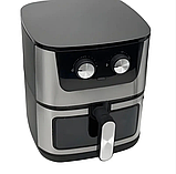 Аерофритюрниця Rainberg аерогриль електрична фритюрниця з таймером 10 програм 8 л Чорний 4200 Вт, фото 3