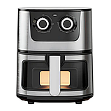 Аерофритюрниця Rainberg аерогриль електрична фритюрниця з таймером 10 програм 8 л Чорний 4200 Вт, фото 2