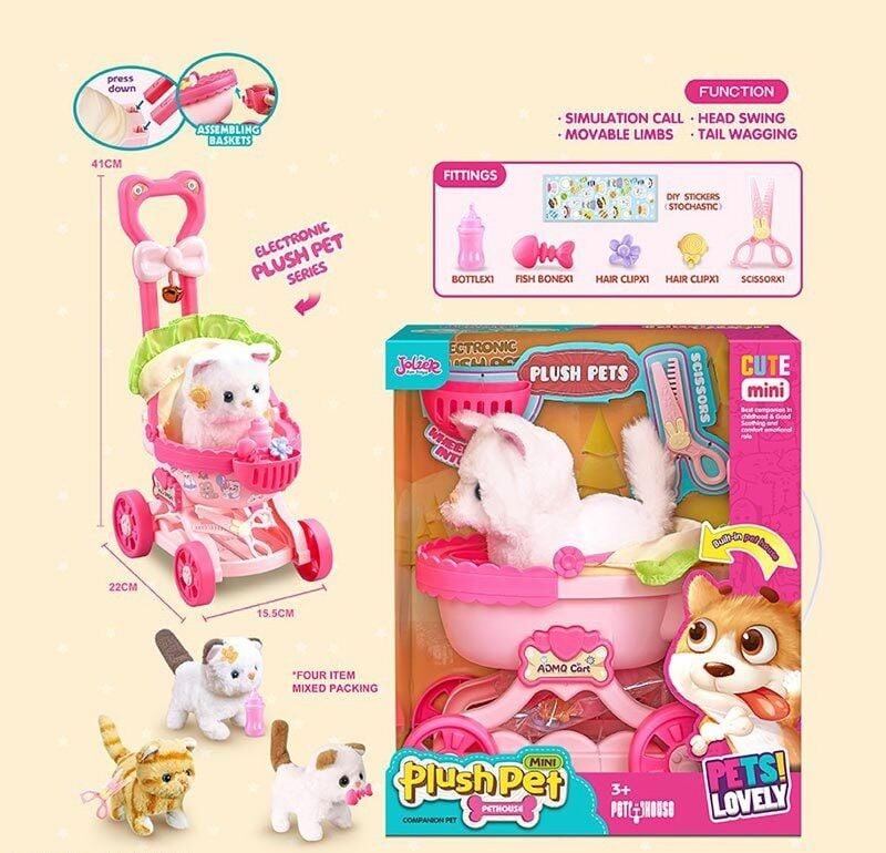 Інтерактивне кошеня з візочком 1084 Plush Pet