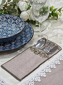 Тканинний сервірувальний  конверт для столових приборів з Вишивкою (Приборник)