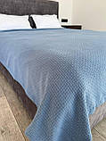 Плед покривало SOFT, 100% cotton, синій колір (Розміри і кольори в асортименті), фото 4