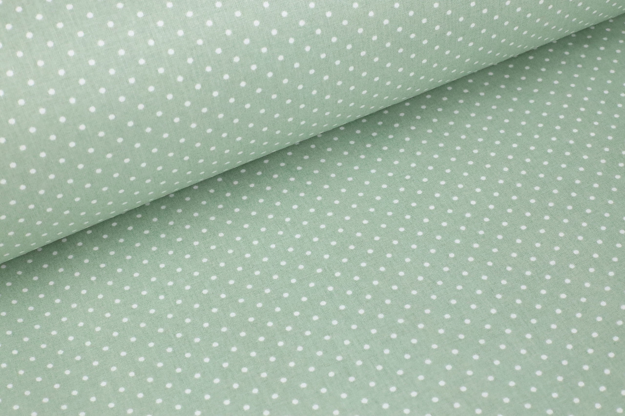 Ранфорс 240 см Крапки на пастельно-зеленому