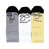 Набор летние женские носки с принтом Эмодзи 3 пары 36-40 короткие носки Emoji