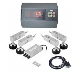 Для платформних ваг комплект 300 кг (тензодатчики 4 шт. + коробка + кабель 3 м + Zemic MВ6)