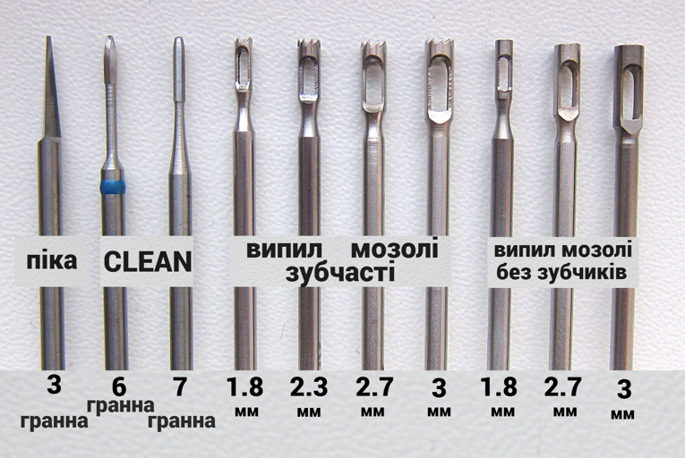 Фрези для випилу стержньової мозолі