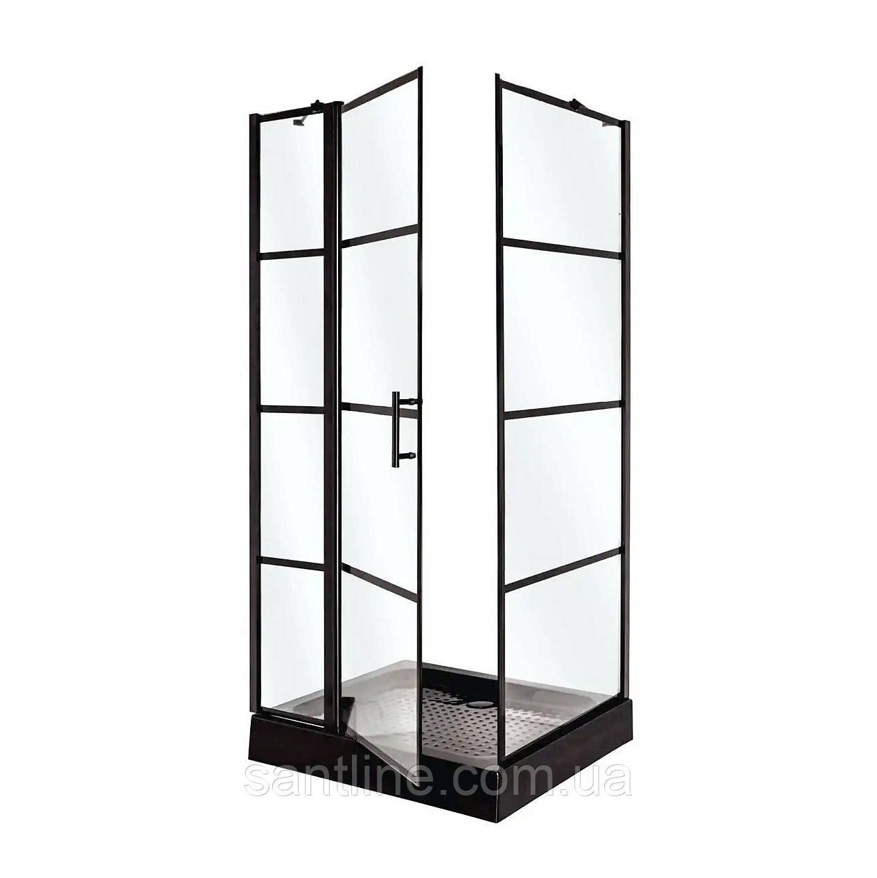 Душова кабіна  100x80x215 см INSANA Patricia прямокутний дрібний піддон прозоре скло 6мм розпашні двері, фото 1