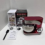 Професійний кухонний тістоміс міксер 4в1 Zepline 3500 Вт на 6 л Потужний міксер-тестоміс Червоний, фото 2