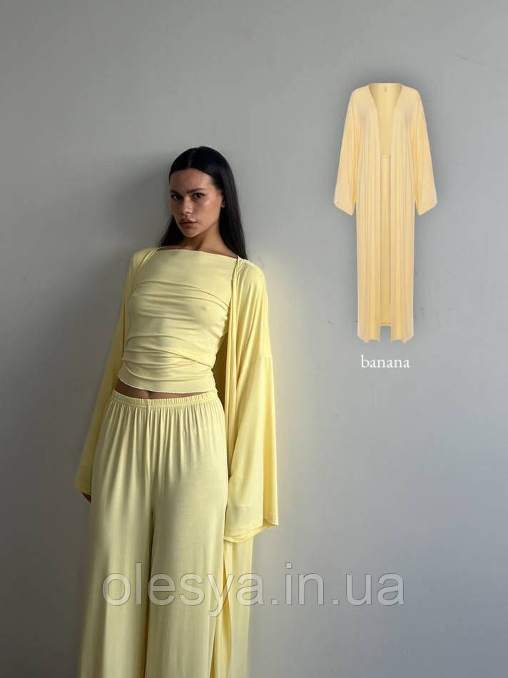 Костюм трійка КАРДИГАН + ШТАНИ + ЛОНГСЛІВ 9955 Р-ри 42- 52